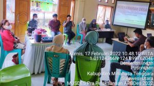 Desa Bentenan Indah Gelar Musdes Pra Pelaksanaan APBDes Tahun 2022