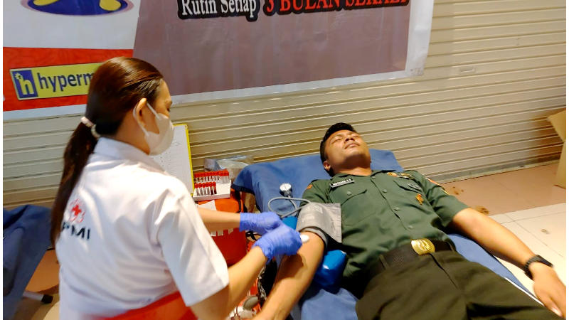 Jadi Manfaat untuk Orang Lain, Anggota Korem 131/Santiago Donor Darah