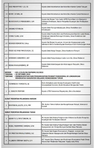 Sachrul Mamonto Lantik 34 Pejabat di Kantor Bupati Boltim