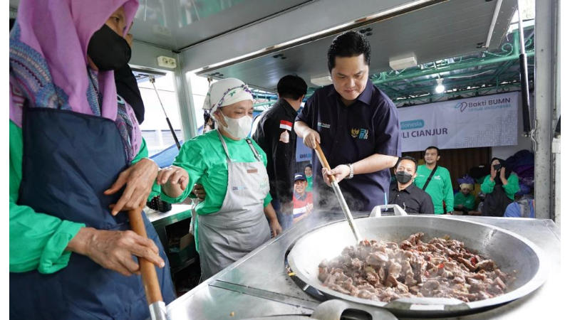 Erick Thohir Apresiasi BRI yang Sediakan Posko Trauma Healing dan Dapur Umum