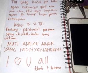 Miris, Pemuda Matungkas Kutip Ayat Alkitab di Surat Perpisahan Sebelum Gantung Diri