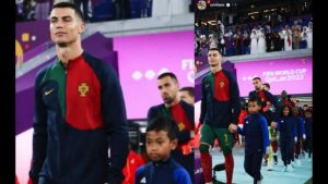 Christiano Ronaldo Didoakan Pria Indonesia Usai Gandeng Tangan Anaknya di Piala Dunia Qatar