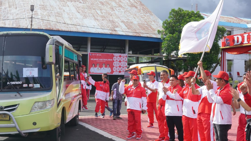 Hengky Honandar Lepas Kontingen Porprov XI 2022 Bitung ke Bolmong