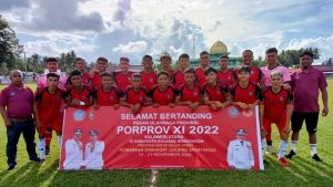 Kesebelasan Bitung Gulung Tim Sepak Bola Bolmong di Porprov 2022