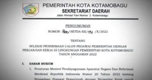 Pemkot Kotamobagu Buka Pendaftaran P3K, Ini Informasinya