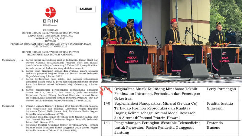Proposal Riset Musik Kulintang Minahasa Lolos Pendanaan BRIN