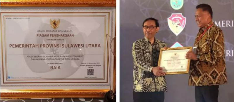 Berhasil Terapkan Sistem Merit, Olly Dondokambey Dapat Penghargaan dari KASN