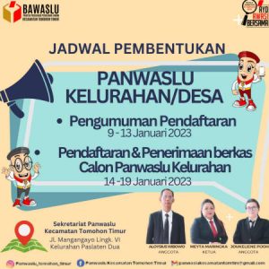 Hanya Dibuka 6 Hari! Cek Syarat Jadi Pengawas Kelurahan dan Desa Pemilu 2024 di Tomohon Timur