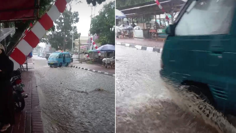 Jelang Kedatangan Presiden Jokowi, Akses Jalan Pasar Airmadidi Lagi-lagi Banjir