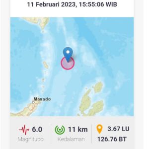 Gempa 6 SR Hantam Melonguane, Terasa Sampai Manado