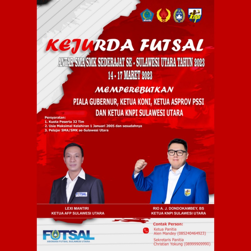 Kejurda Futsal Sulut Segera Bergulir, Ajang Seleksi Pra PON