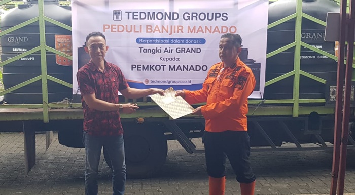 Tedmond Groups Peduli, Berikan Tangki Air Berkualitas untuk Warga Terdampak Banjir