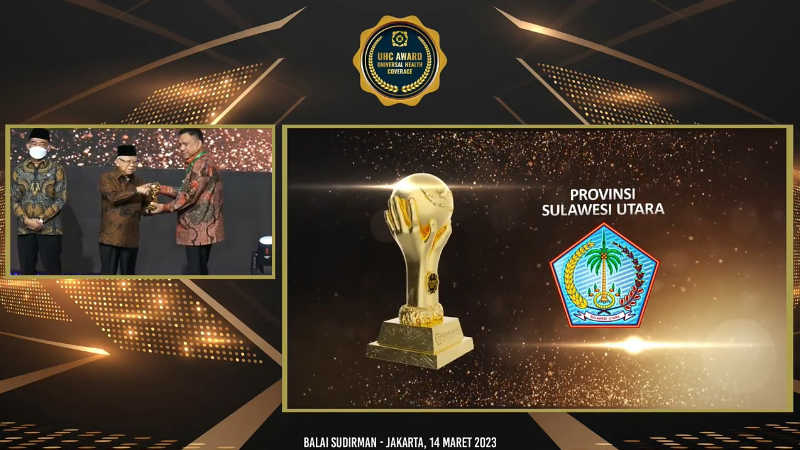 Olly Dondokambey Terima UHC Award 2023 dari Wapres Maruf Amin