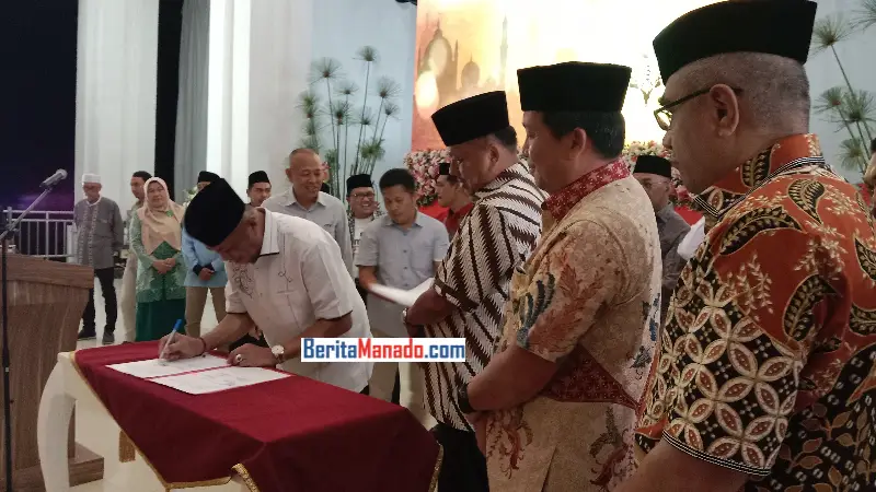 Olly Dondokambey Teken NPHD Bersama Pimpinan Agama dan Organisasi
