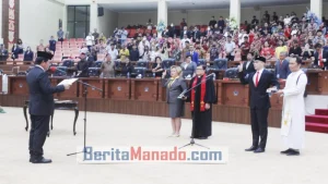 Andi Silangen Lantik Rhesa Waworuntu dan Meyke Lavarence Sebagai Anggota DPRD Sulut