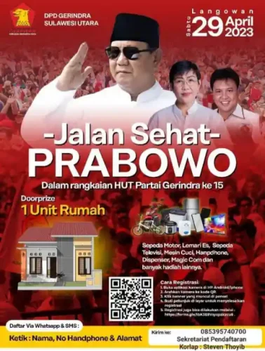 Ikut Jalan Sehat HUT Partai Gerindra Berkesempatan Raih Hadiah Istimewa