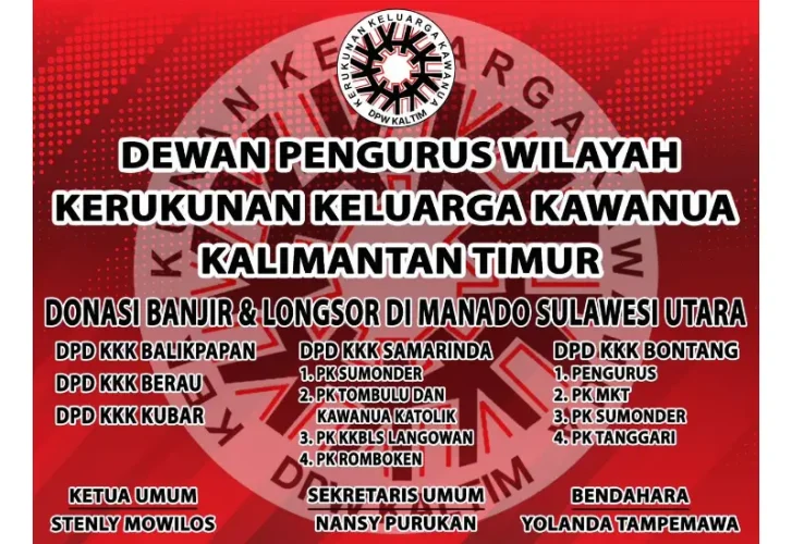 Peduli Kasih Tou Kawanua Kalimantan Timur untuk Warga Manado