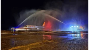 Jeju Air Mendarat Perdana di Bandara Sam Ratulangi Manado