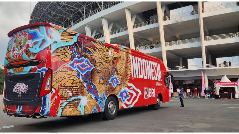 Diserahkan BRI, Akhirnya Skuad Garuda Punya Bus Operasional