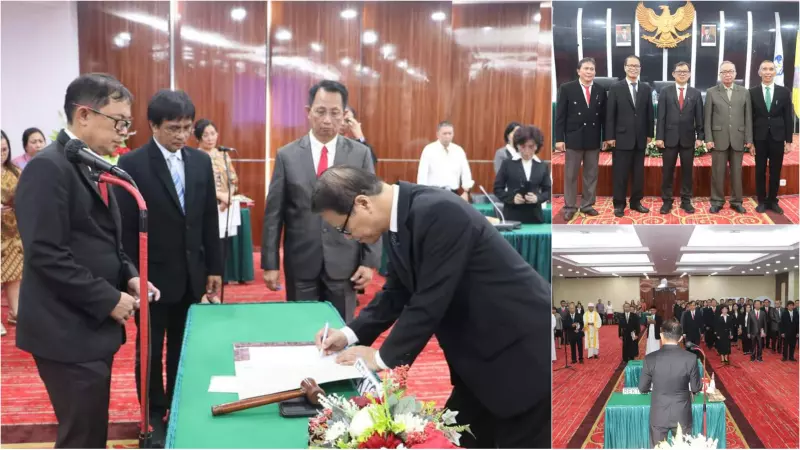 Dilantik Rektor Berty Sompie, Barnabas Kairupan Resmi Nakhodai Senat Unsrat Periode 2023-2027