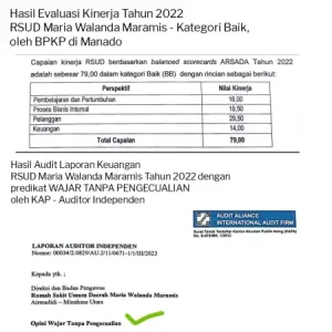 BPKP Beri Predikat Baik pada Kinerja RSUD Maria Walanda Maramis, Ini Empat Indikatornya