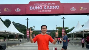 Jelang Haul Bung Karno 2023, Joune Ganda Lari Pagi di Kawasan GBK Jakarta