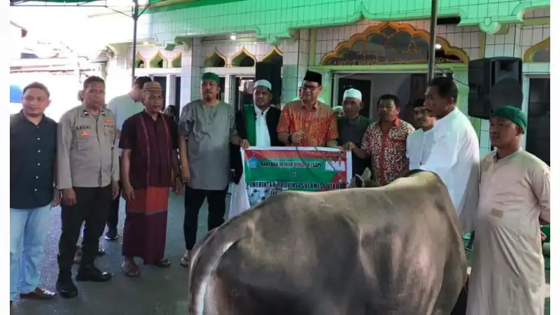 Badan Tamir Masjid, Keimaman dan Jama'ah Masjid Almaghfirah Karame Berterimakasih Atas Pemberian Hewan Qurban Oleh Pemprov Sulut