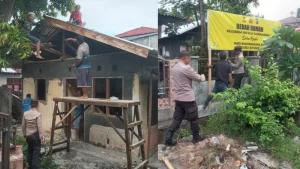 Kolaborasi TNI/Polri Bedah Rumah Warga di Bitung, Kapolres: Sinergitas Bantu Masyarakan