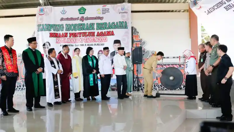 Wali Kota Manado Andrei Angouw Hadiri Sosialisasi dan Launching Kampung Moderasi Beragama 