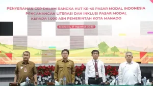 Wali Kota Andrei Angouw Hadiri Penyerahan CSR Dalam Rangka HUT Ke-45 Pasar Modal Indonesia