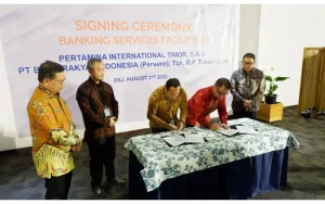 BRI Timor-Leste Sinergi dengan Pertamina International Timor SA Sediakan Integrated Banking Solution Pengelolaan SPBU