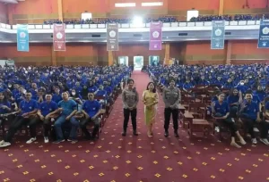 Sosialisasi Kamtibnas Dihadapan Ratusan Mahasiswa Politeknik Negeri Manado, Kapolsek Mapanget Iptu Gusti Ayu Ingatkan Soal Ini