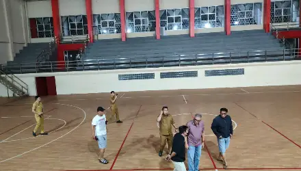 Bagian Dalam Gedung Hall B KONI Sulut Aman, yang Rusak Eksterior Bangunan