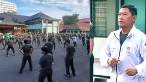 Brigjen TNI Wakhyono Berbaur dengan Prajurit, Olahraga Bersama Korem 131/Santiago Wujudkan Keluarga Sehat