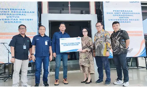 Tunjang Operasional Unima, BRI Kanwil Manado Serahkan 2 Unit Kendaraan