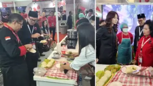 Bupati Joune Ganda dan Rizya Davega Promosikan Kuliner Tradisional Minut Pameran Pangan Plus 2023