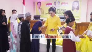 HUT ke 59 Partai GOLKAR, Christiany Eugenia Paruntu Berbagi Kasih Bersama Anak Yatim