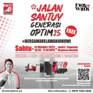 Jalan Santuy Generasi Optim15 Bakal Hadirkan Kaesang Pangarep, Gratis dan Banyak Hadiah