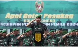 Prajurit Kodam XIII/Merdeka Ikuti Apel Gelar Pasukan untuk Kesiapsiagaan Pemilu 2024