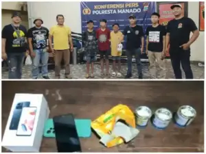 Tiga Jambret Bocil Beraksi Gasak HP di Manado, Ditangkap Polisi Saat Ngelem dan Ngomix