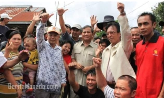 Prabowo Subianto saat berada di Langowan beberapa waktu lalu silam (Foto BertaManado.com)