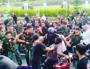 Knalpot Bising Meresahkan! Iring-iringan Pengantar Jenazah Ricuh di Depan Markas TNI di Manado