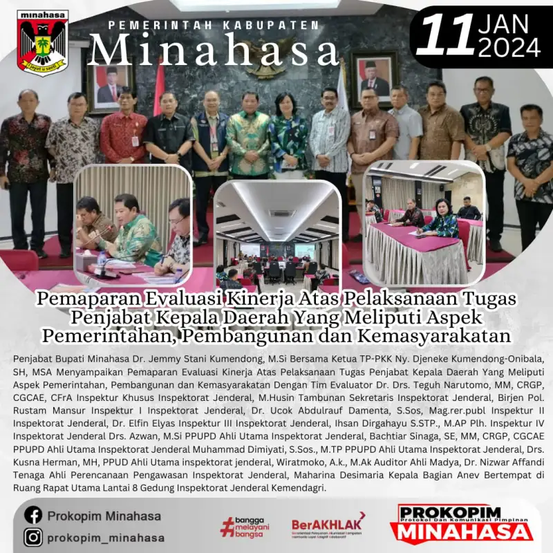 Bupati Jemmy Kumendong Sampaikan Hasil Evaluasi Kinerja