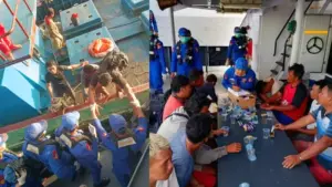 Sepuluh Penumpang LCT Bora V Ditemukan Selamat, Pol Air Polda Sulut Bantu Proses Evakuasi