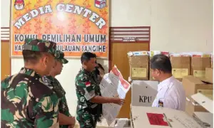 Danrem 131/ Santiago ke KPU dan Bawaslu di Wilayah Kodim Sangihe, Cek Kesiapan Pemilu