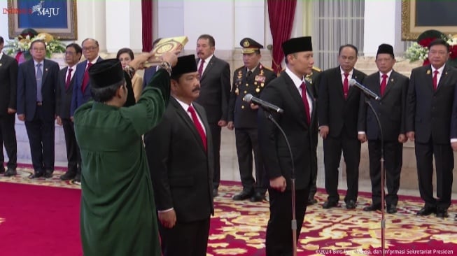 Sah! Presiden Jokowi Lantik AHY Sebagai Menteri ATR/BPN, Hadi Tjahjanto Menko Polhukam