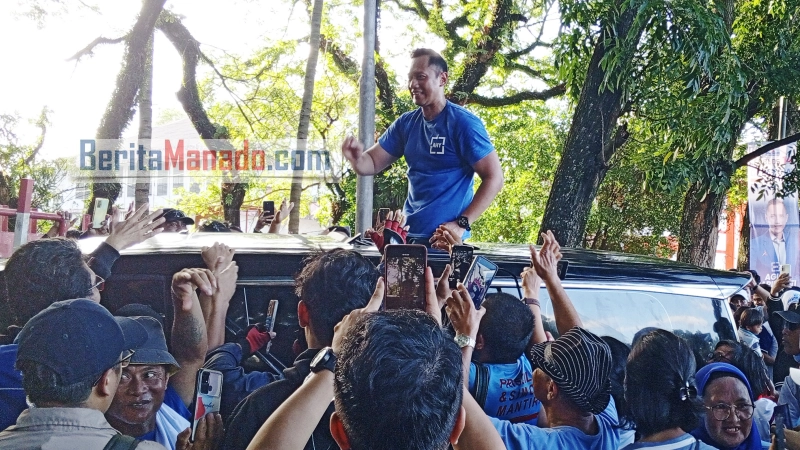 AHY Kaget! Lokasi Kampanye Akbar Dipadati Simpatisan Partai Demokrat Sulut