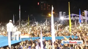 Prabowo Subianto di Lapangan KONI Manado: Luar Biasa Kawanua Saya