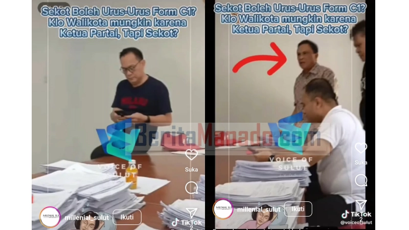 Beredar di Medsos Sekretaris Kota Tomohon Urus-urus Formulir C1, Benarkah?