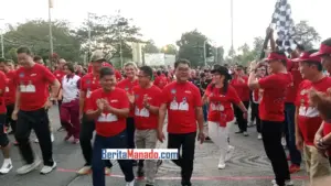 Bupati Joune Ganda Jalan Sehat Bersama ASN, Semarak Peringati Tiga Tahun Kepemimpinan JG-KWL